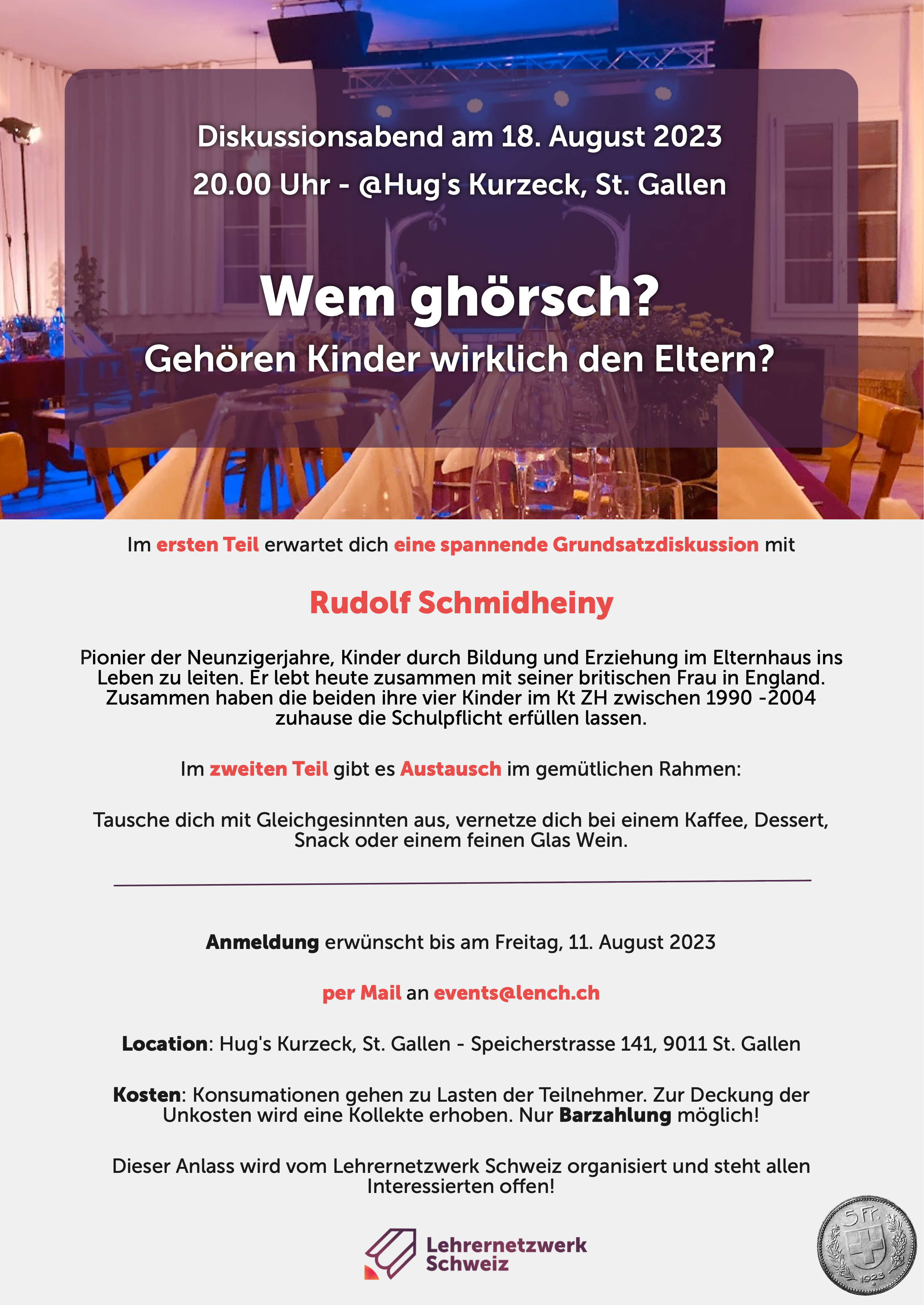 Read more about the article Wem ghörsch? Diskussionabend (St. Gallen)